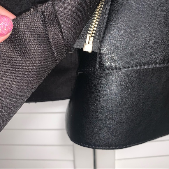 Kimchi Blue Faux Leather Black Jacket with Faux Fur Neck - Picture 8 of 12